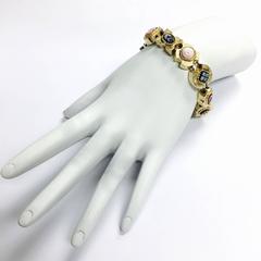 1960s Cameo Slide Charm Yellow Gold Bracelet