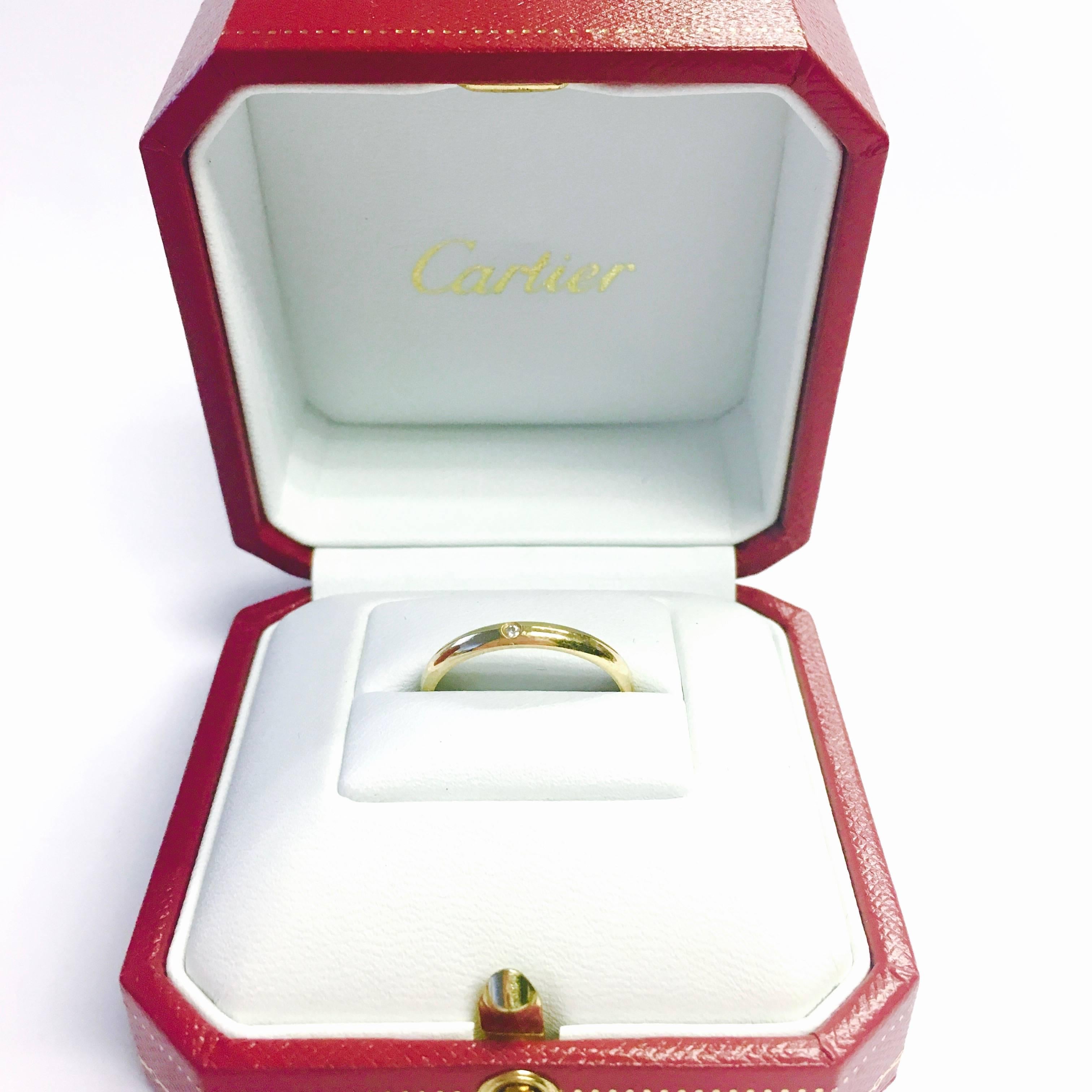 Cartier Diamond Yellow Gold Dome Band Ring In Excellent Condition In Agoura Hills, CA