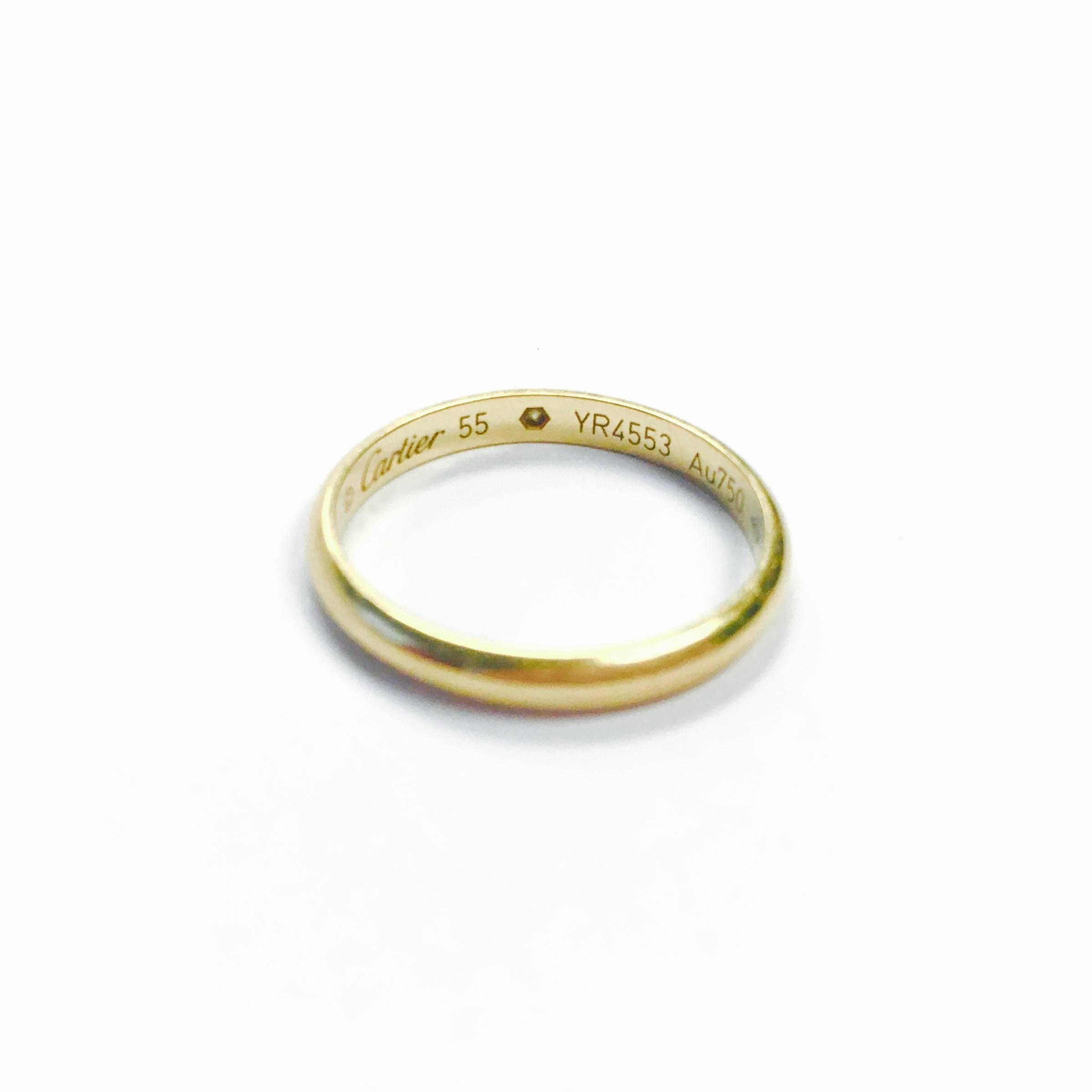 Women's or Men's Cartier Diamond Yellow Gold Dome Band Ring