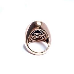 Black Onyx and Diamond Rose Gold Cocktail Ring