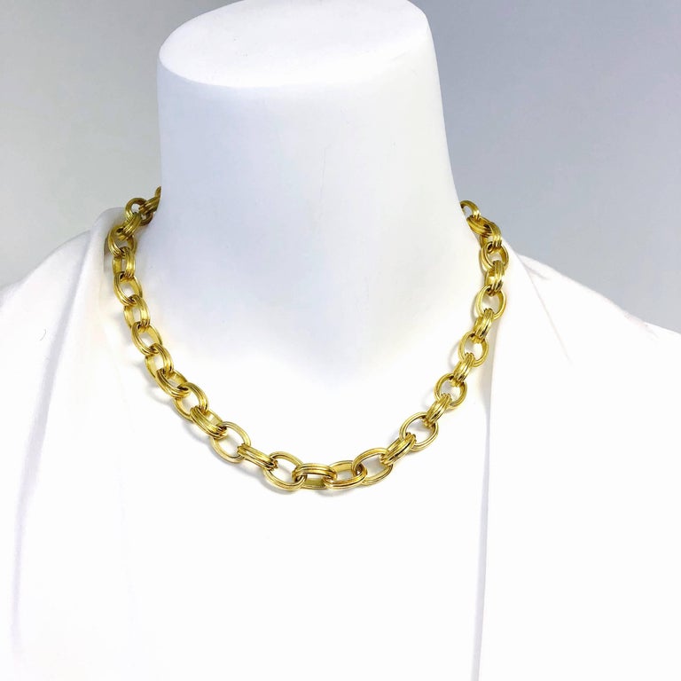 Elizabeth Locke Gold Heavy Chain Necklace at 1stDibs