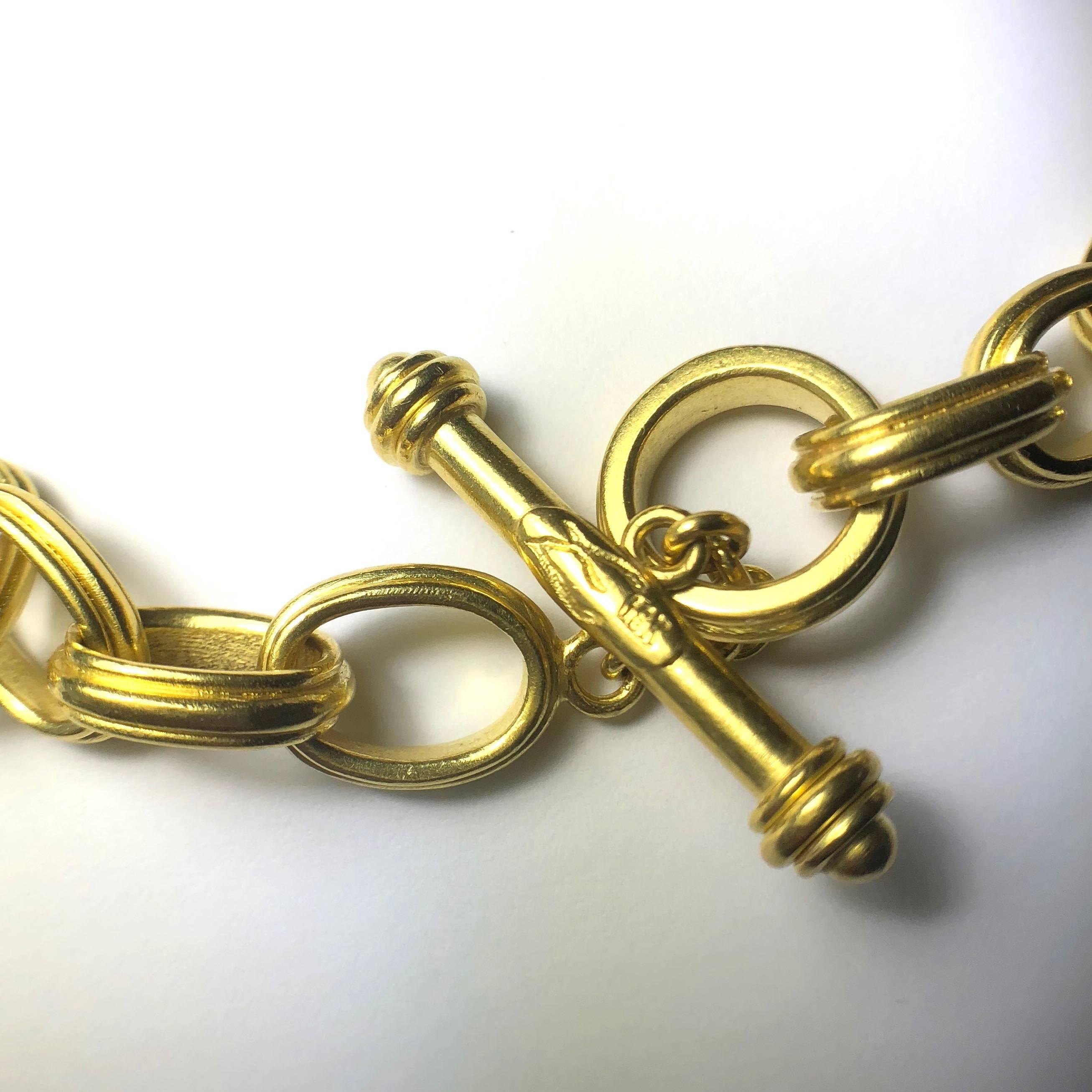 Elizabeth Locke Gold Heavy Chain Necklace In Excellent Condition In Agoura Hills, CA