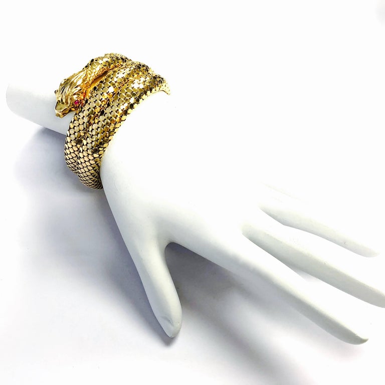 Vintage Gold Flexible Wrap-Around Coiled Snake Bracelet at 1stDibs ...