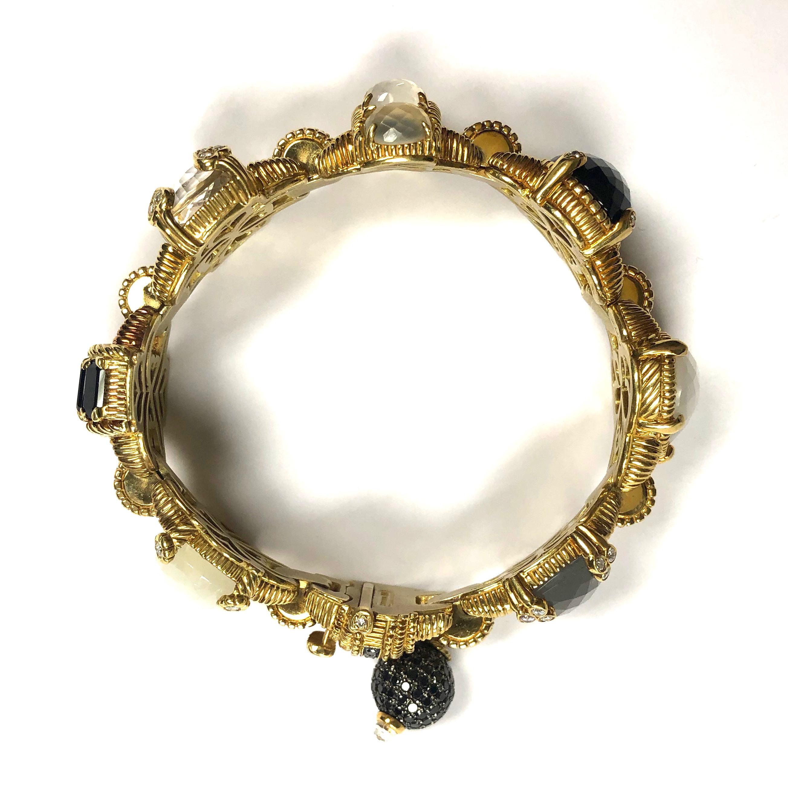 Judith Ripka Ambrosia Gemstone Diamond Gold Bracelet 3