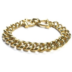 Tiffany & Co. Vintage Large Curb Link Horse Bit Yellow Gold Bracelet