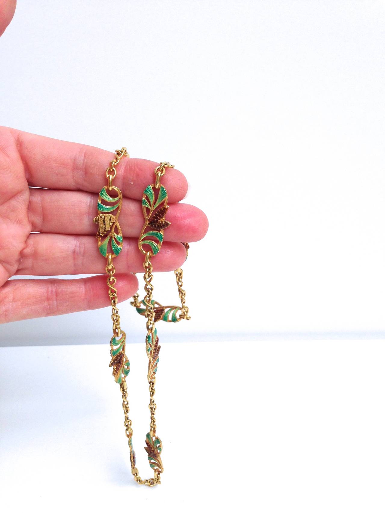 Women's Masriera Enamel Gold Chain Necklace