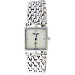 Van Cleef & Arpels White Gold Diamond Classique Quartz Wristwatch