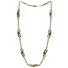 Masriera Enamel Gold Chain Necklace