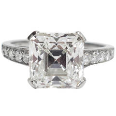 Art Deco Asscher Cut GIA Cert 3.05 carat Diamond Engagement Ring