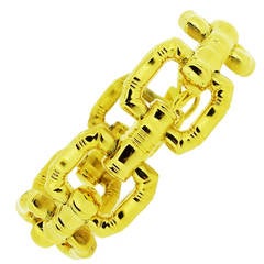 1970s Reversible Gold Bamboo Style Bracelet