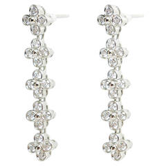 Tiffany & Co. Diamond Platinum Lace Floral Dangle Earrings