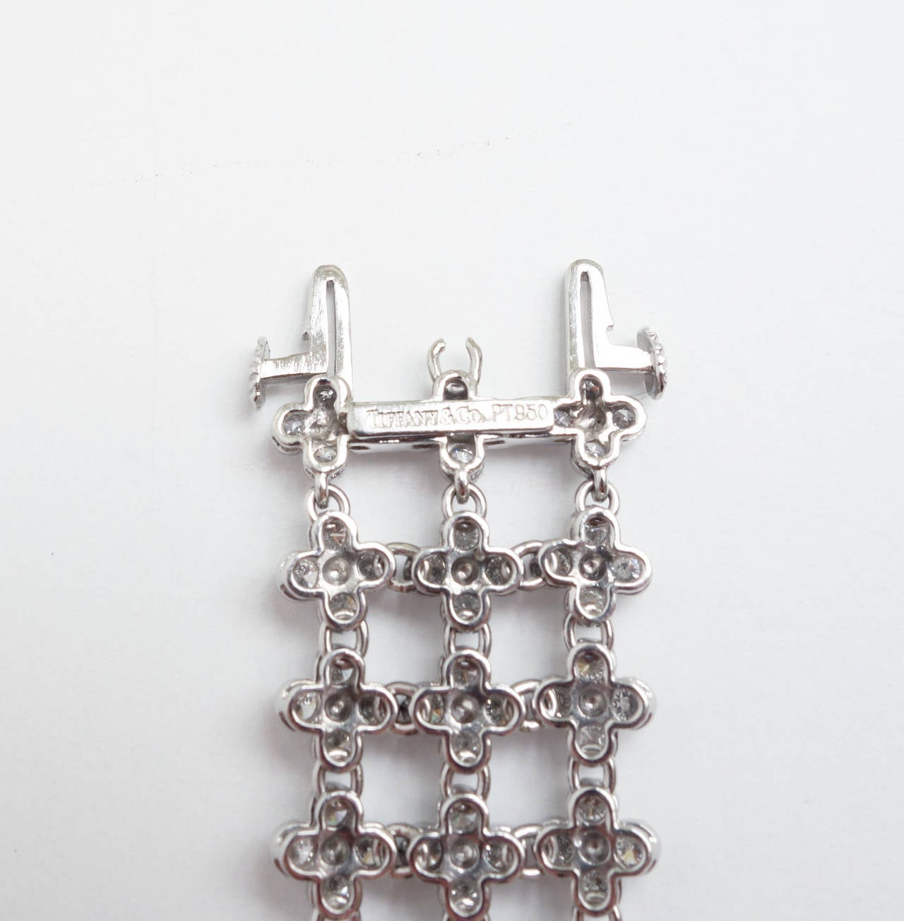 Tiffany & Co. Three-Row Diamond Platinum Lace Bracelet In Excellent Condition In Agoura Hills, CA