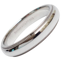 Tiffany & Co. Platinum Milgrain Wedding Band Ring