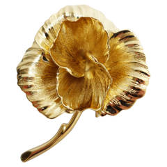 Tiffany & Co. Henkel & Grosse Modernist Gold Flower Pin