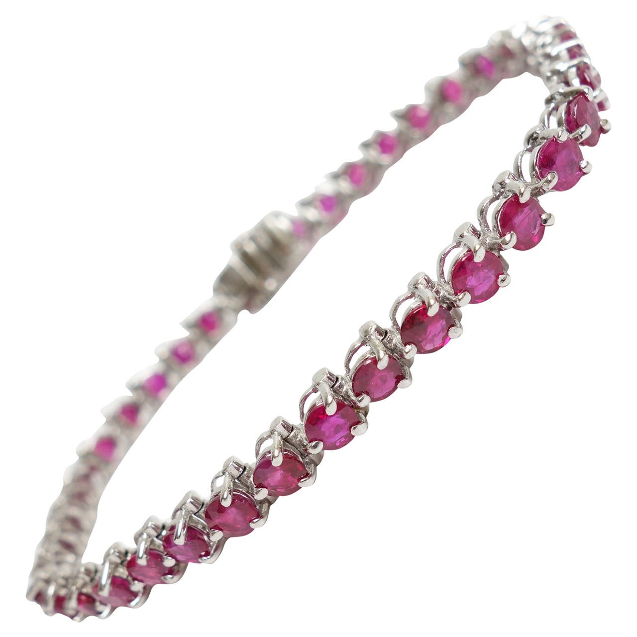 Ruby Platinum In-Line Tennis Bracelet