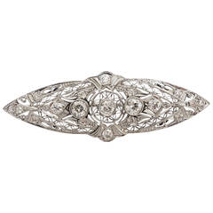 Art Deco Diamond Platinum Brooch Pin
