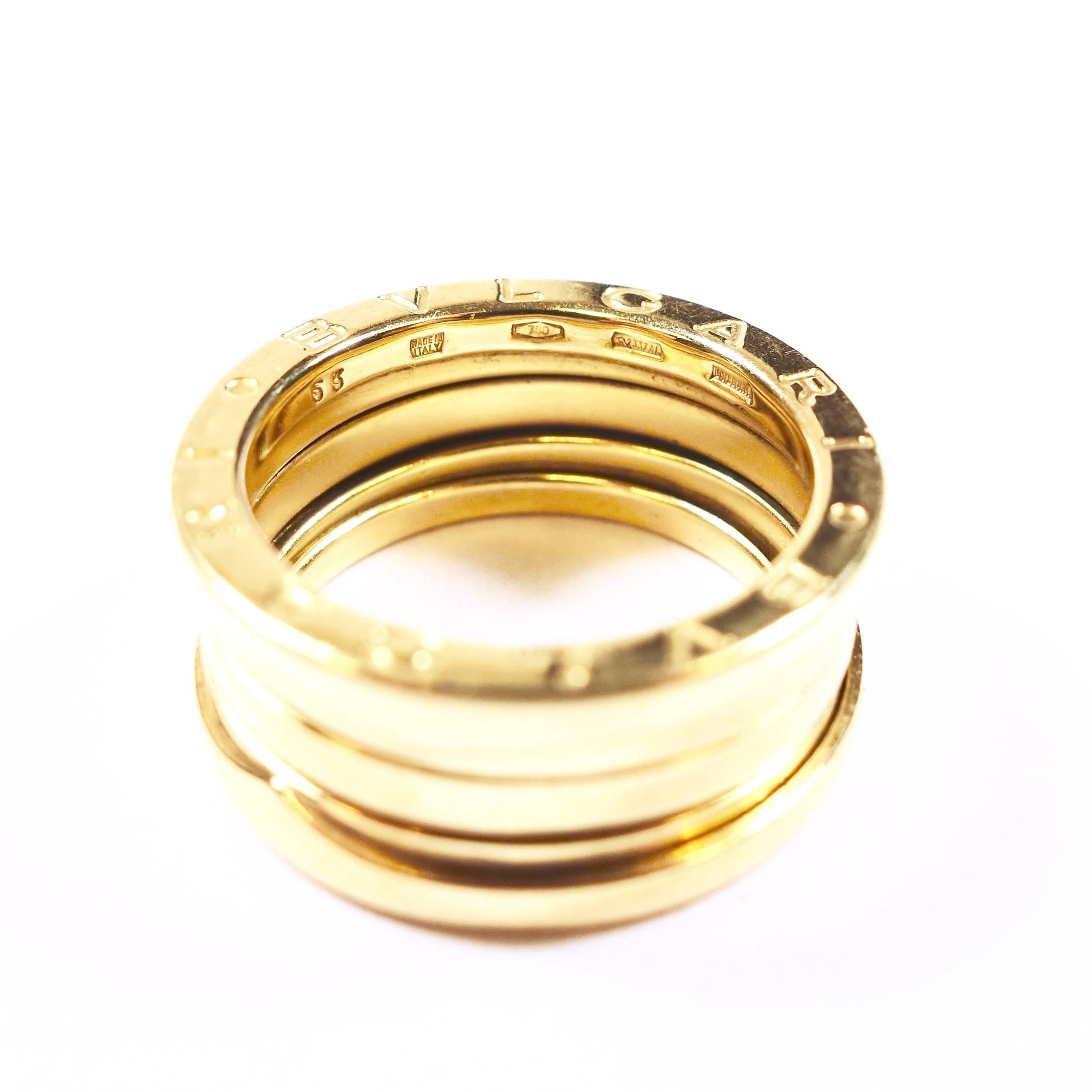Bvlgari 18k Yellow Gold Ring from the B Zero collection.
Features 