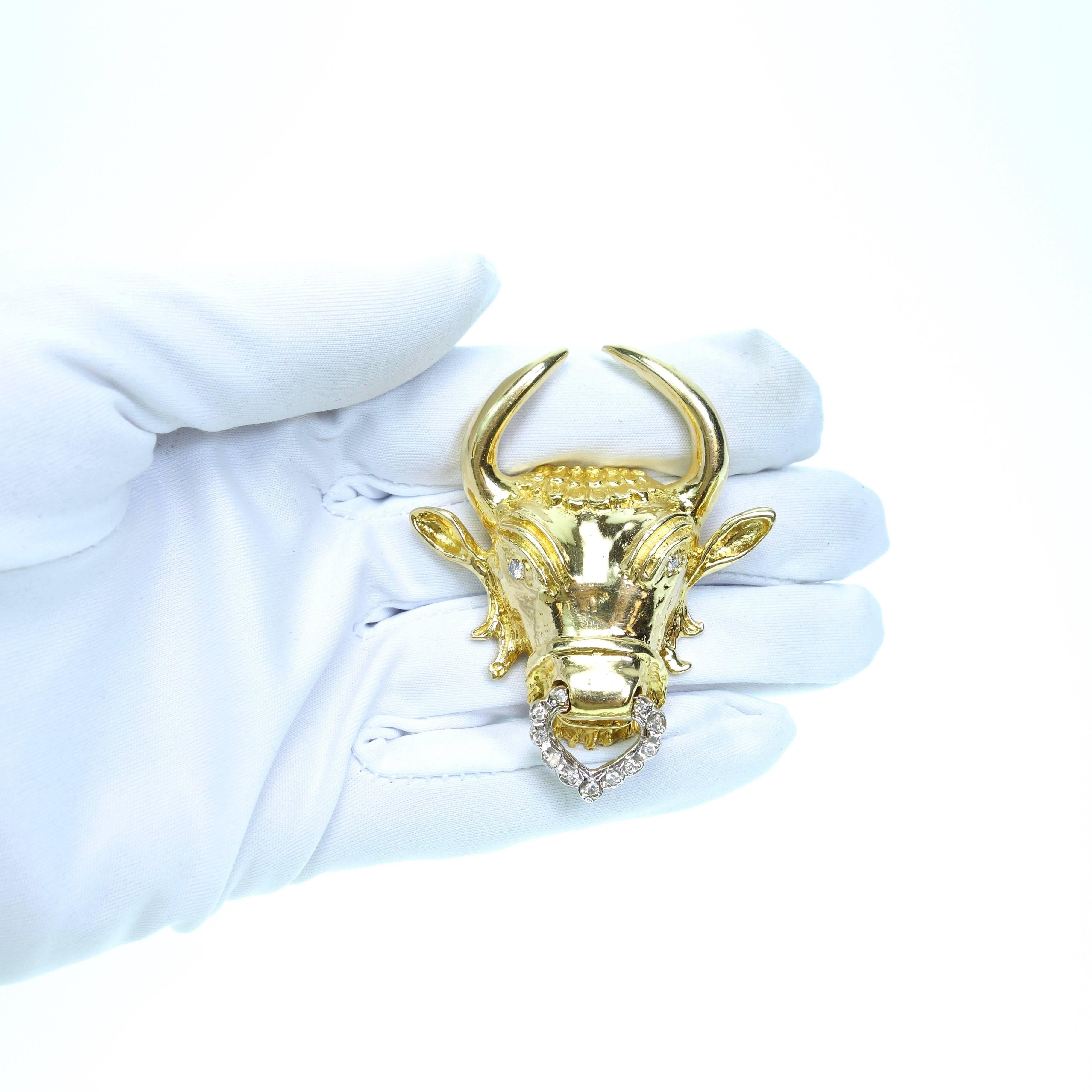 diamond bull pendant