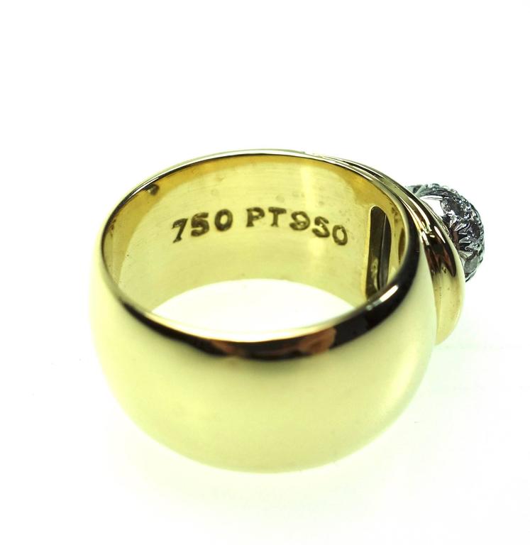 Tiffany and Co. Gold and Platinum Diamond Pavé Ball Ring at 1stDibs