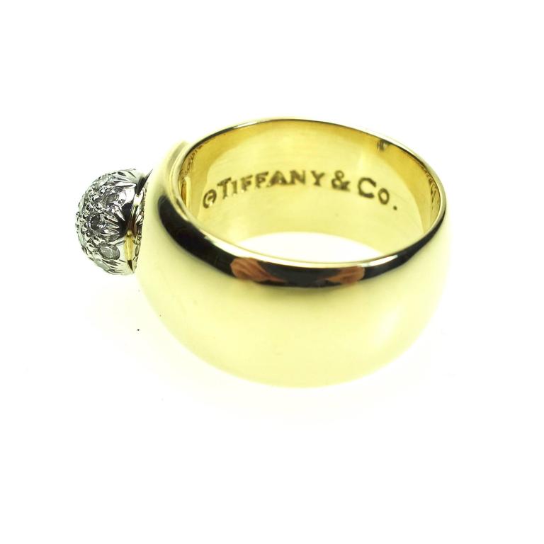 Tiffany and Co. Gold and Platinum Diamond Pavé Ball Ring at 1stDibs