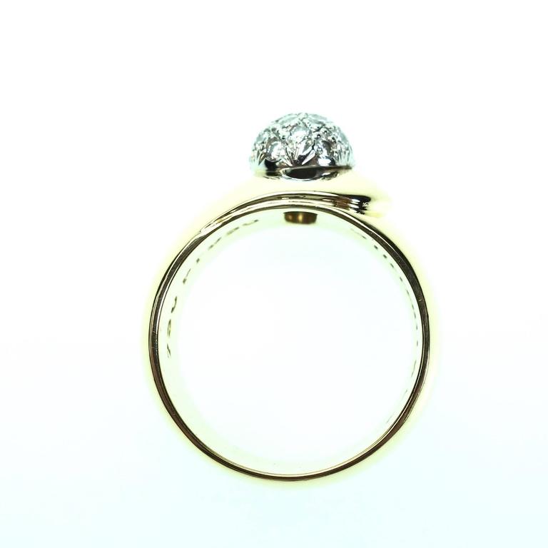 Tiffany and Co. Gold and Platinum Diamond Pavé Ball Ring at 1stDibs