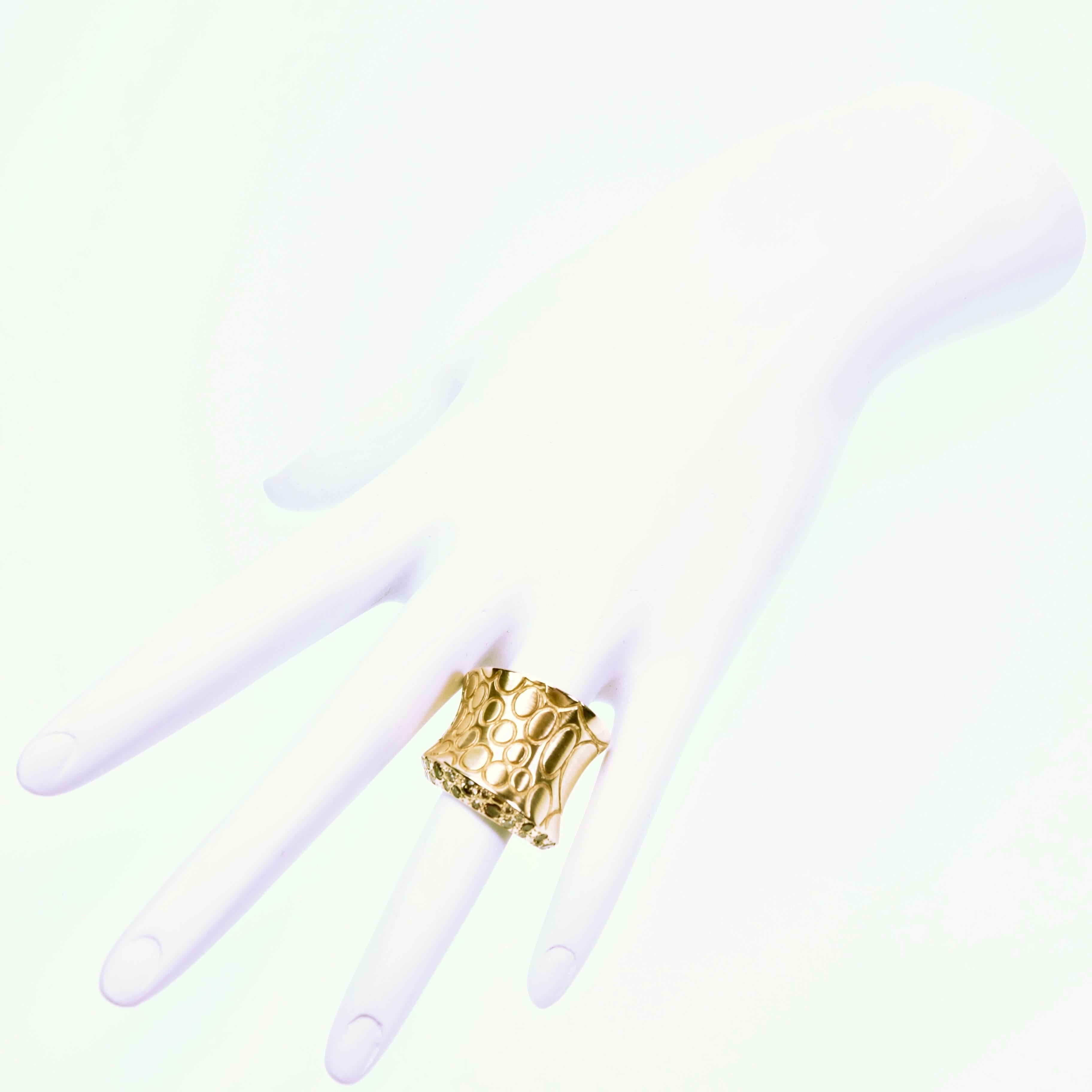 Women's Pomellato Cocco Diamond Gold Wide Band Ring