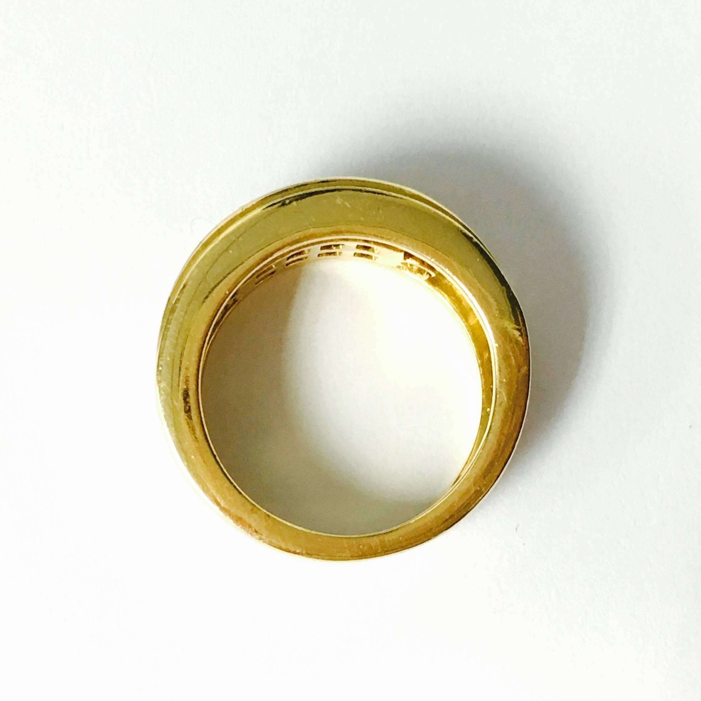 Women's or Men's Cartier Invisibly Set Ruby Diamond Gold Band Ring