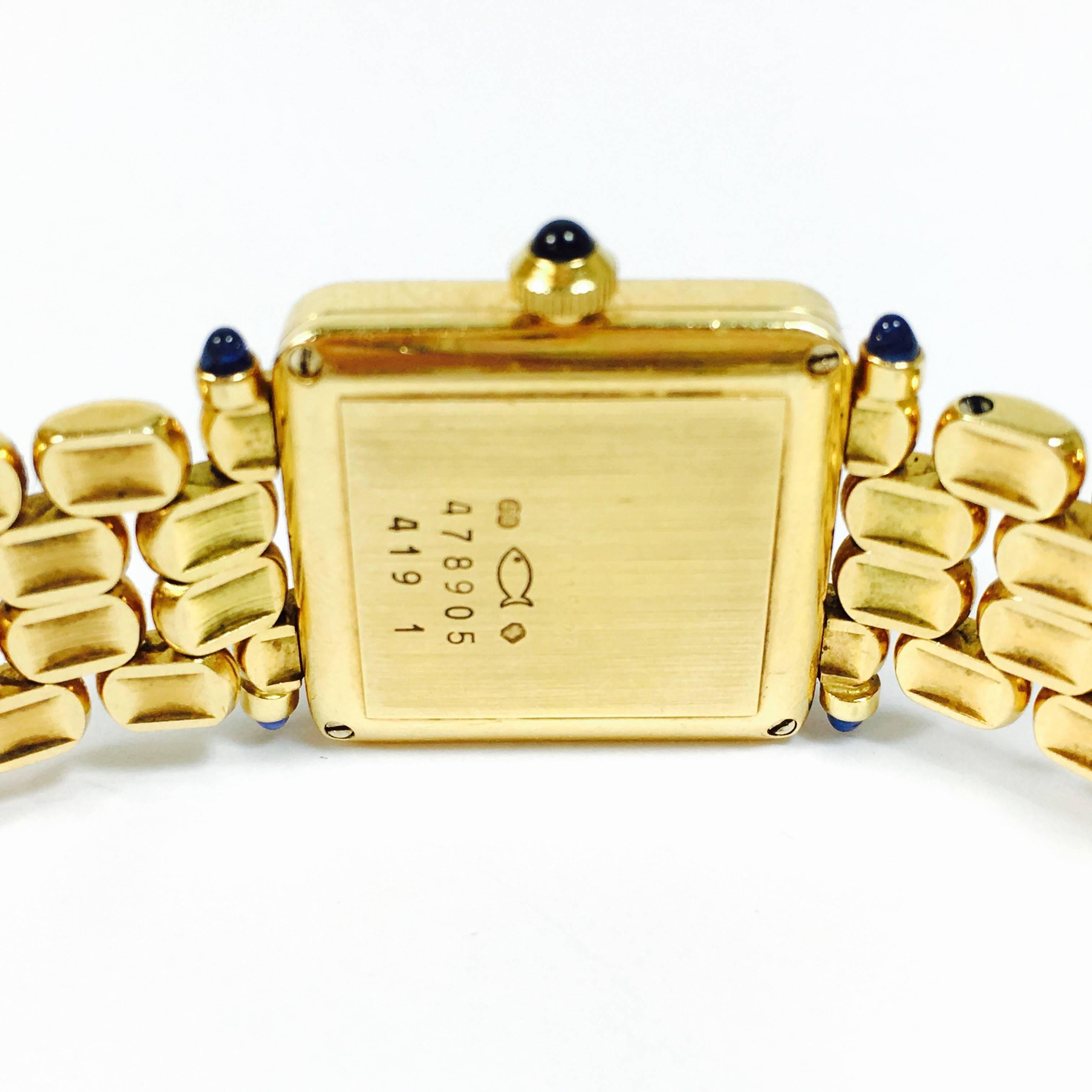 Chopard Ladies Yellow Gold Diamond Square Wristwatch In Excellent Condition In Agoura Hills, CA