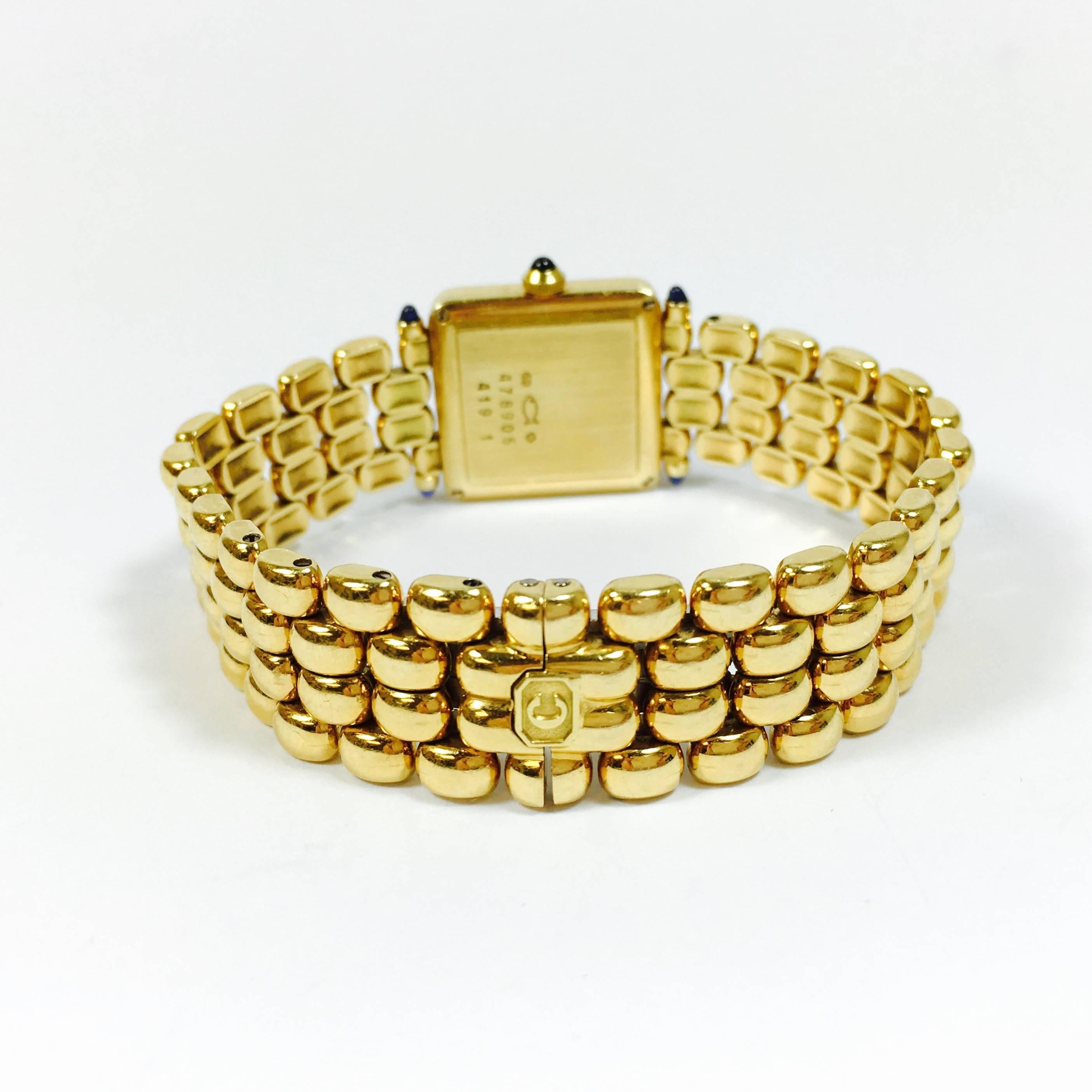Women's Chopard Ladies Yellow Gold Diamond Square Wristwatch