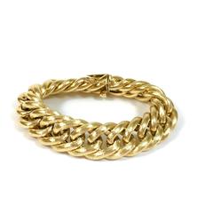 Large Gold Curb Link Bracelet