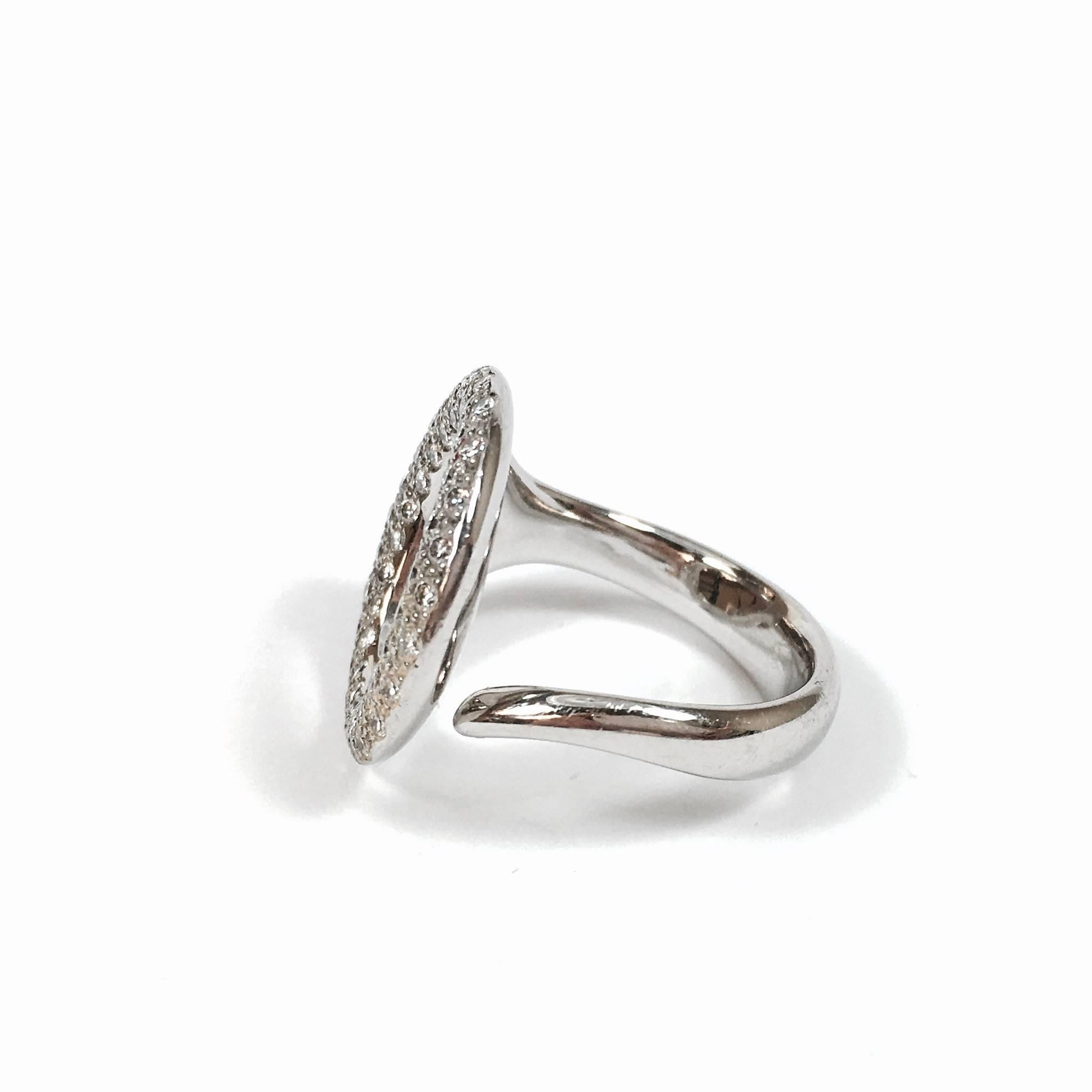 Platinum Elsa Peretti Diamond Sevillana Ring by Tiffany & Co. 
Total Diamond Weight: 0.80ct. 
Weight: 13.0 grams
Size: 6.5
Stamped Hallmarks: Elsa Peretti Spain Tiffany & Co PT950
Tiffany & Co. Current Retail Price: $8,200 (plus tax)