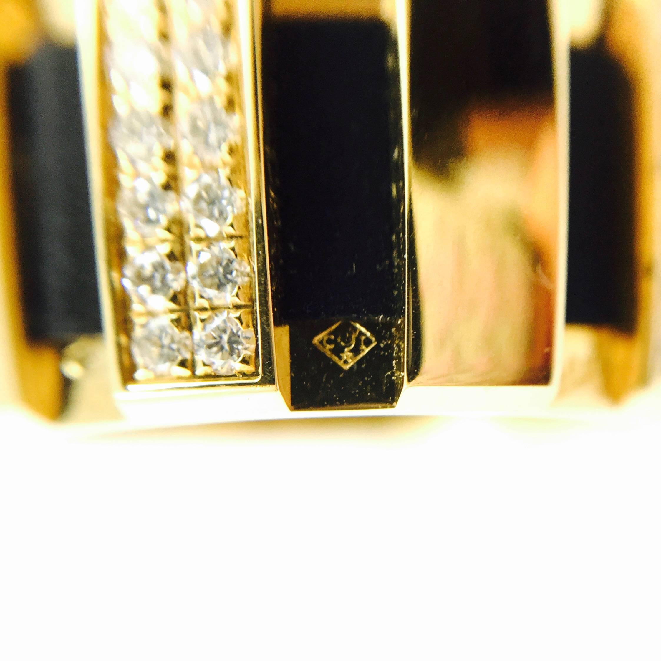 Chaumet Class One 18 Karat Gold Diamond Ring In Excellent Condition In Agoura Hills, CA