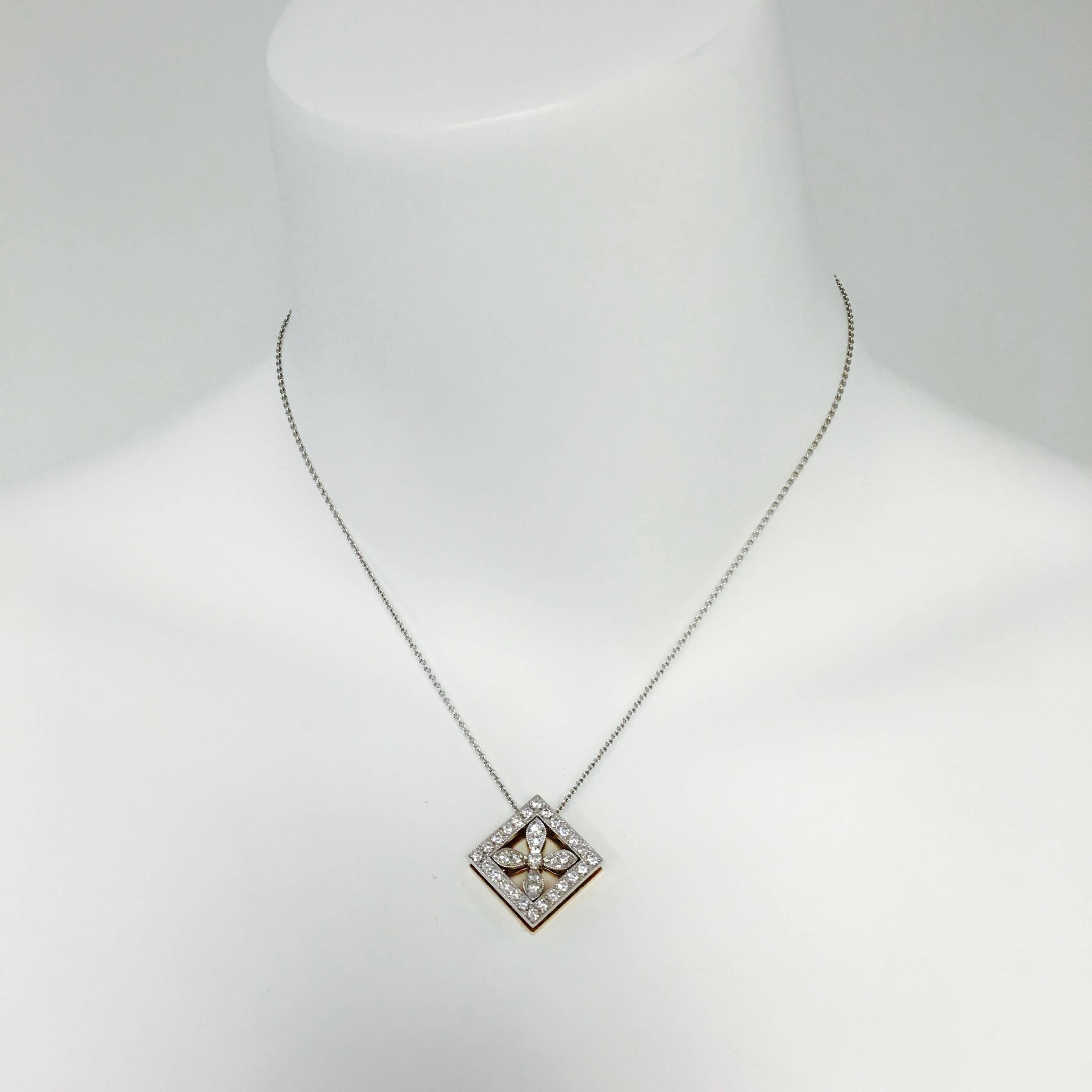 Women's or Men's Mikimoto Convertible Diamond Pendant Necklace
