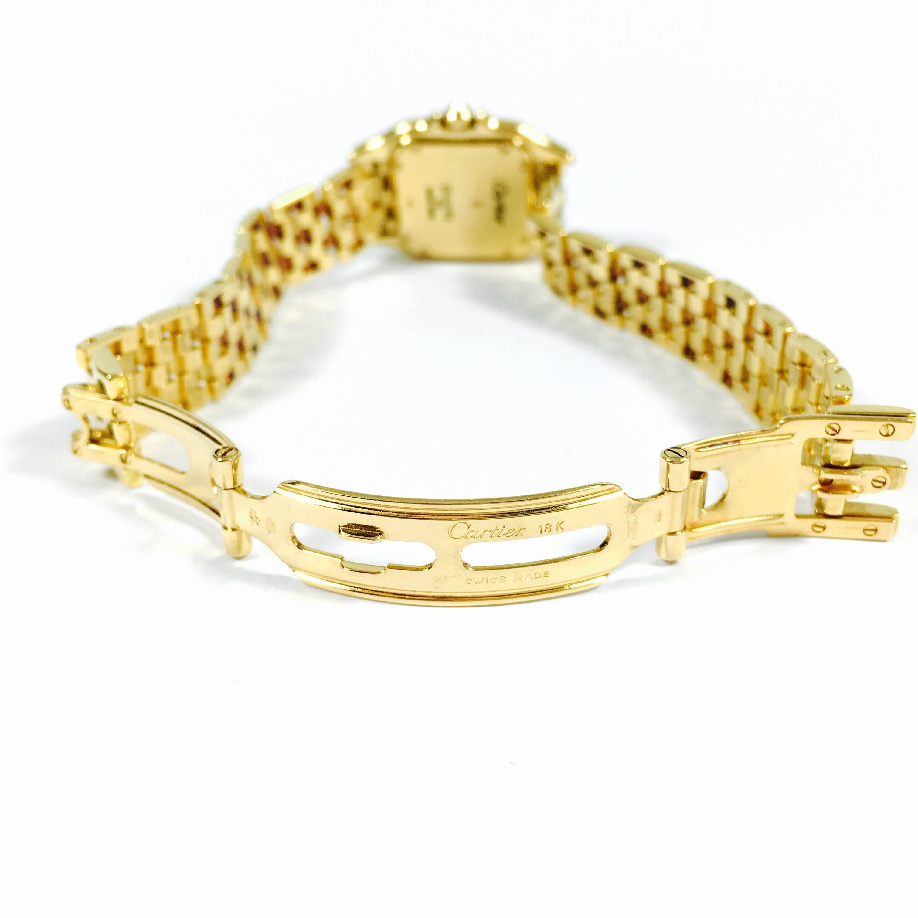 Cartier Ladies Panthére Yellow Gold Diamond Bezel quartz Wristwatch  In Excellent Condition In Agoura Hills, CA