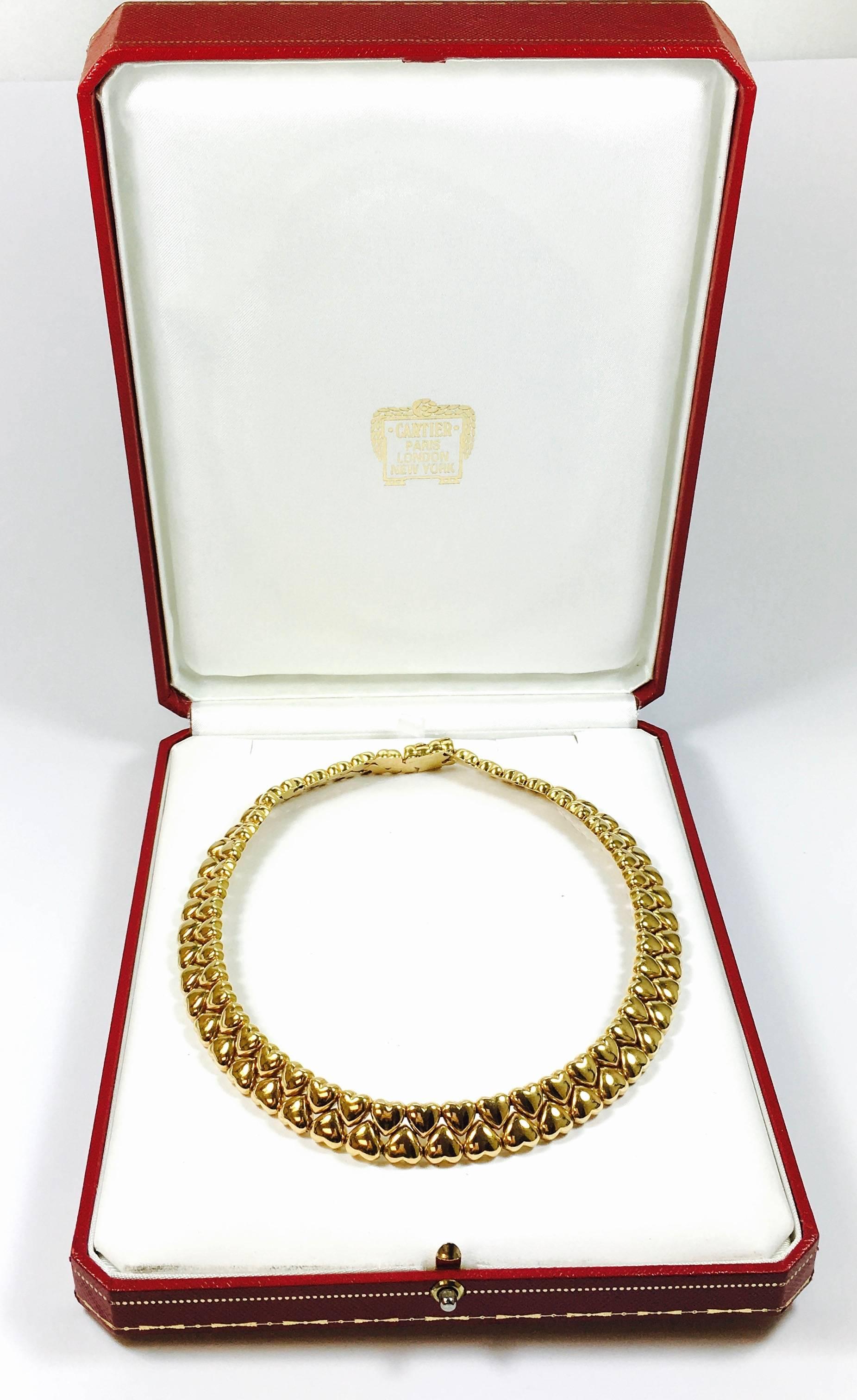 Cartier Yellow Gold Double Coeurs Hearts Necklace 1