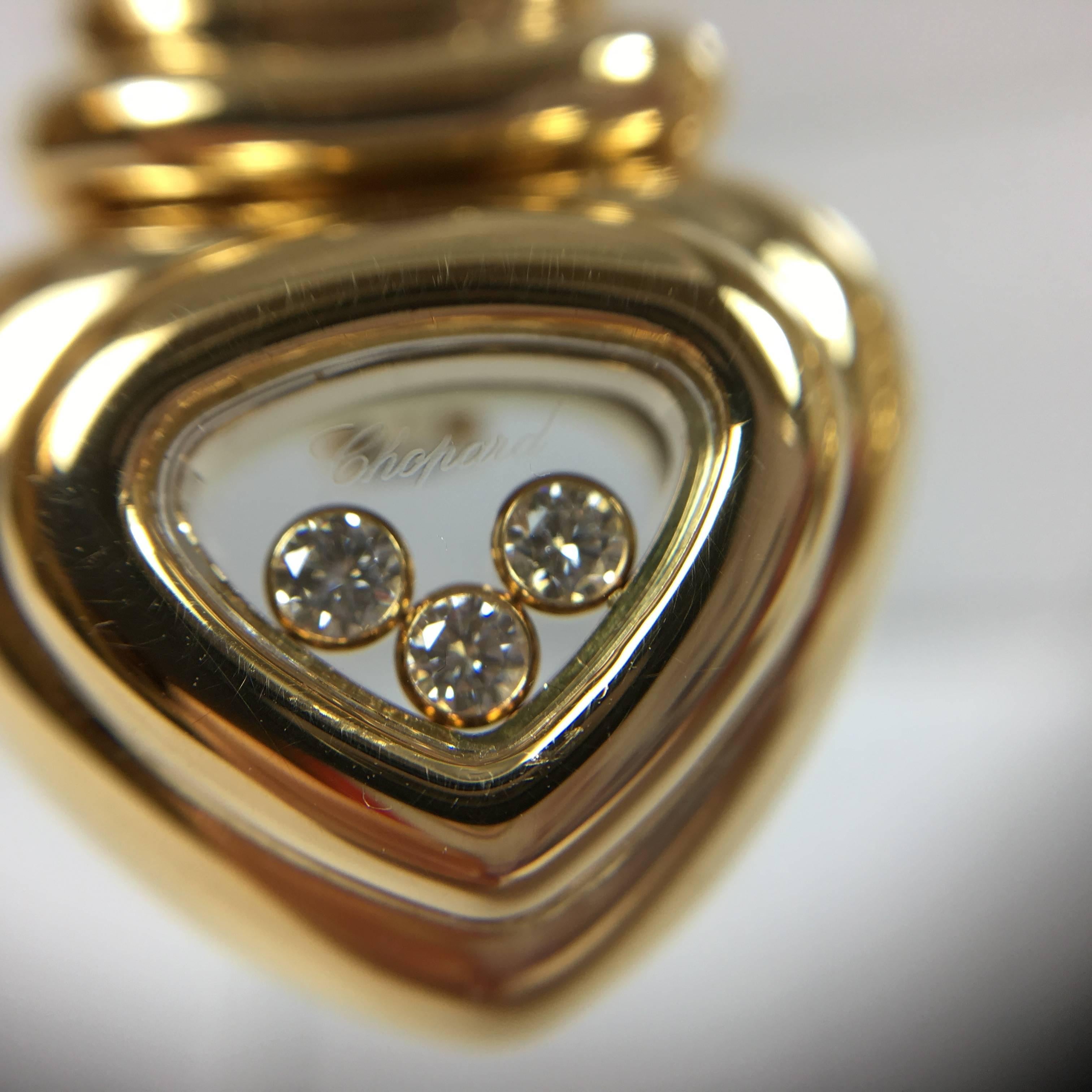 Women's or Men's Chopard Happy Diamond Ruby Sapphire Gold Heart Earrings