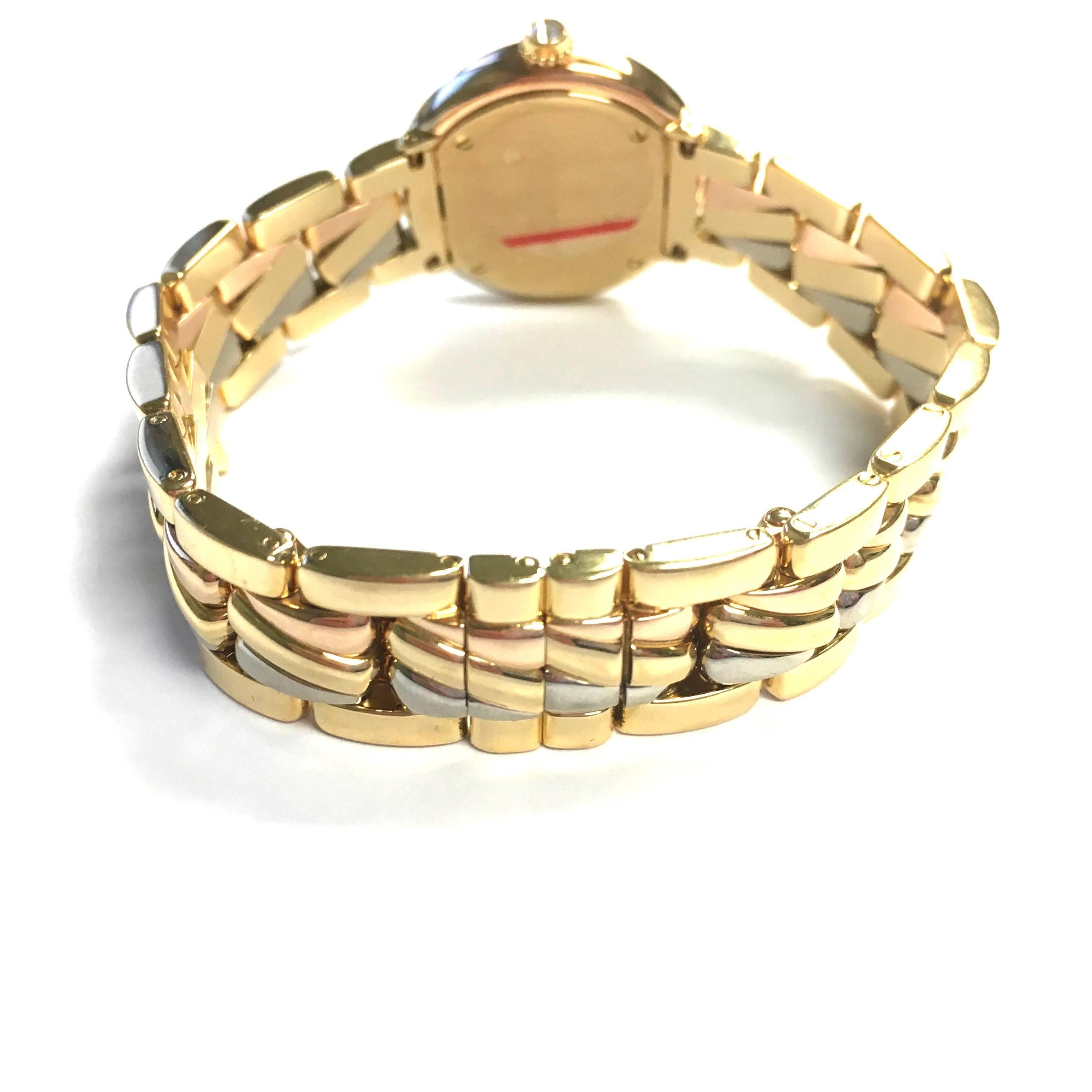 Cartier ladies Trinity Three Color Gold Diamond Rare Bracelet quartz  Wristwatch 1