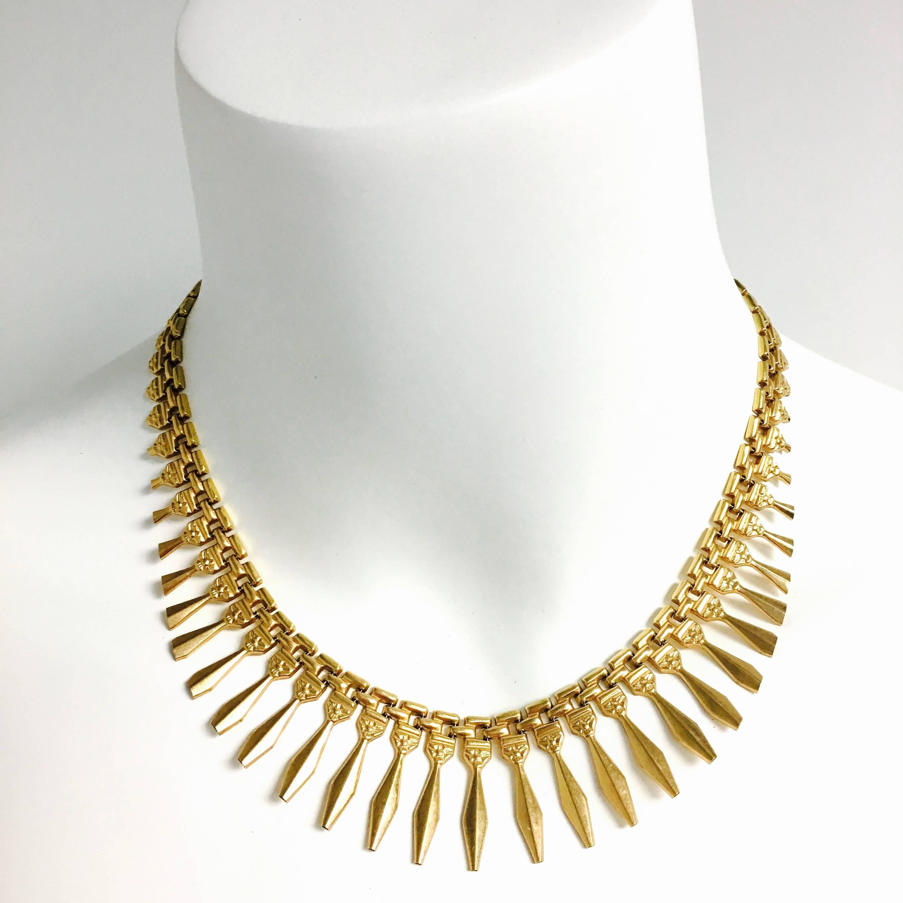 Women's or Men's 1960s Gold Collar Necklace For Sale