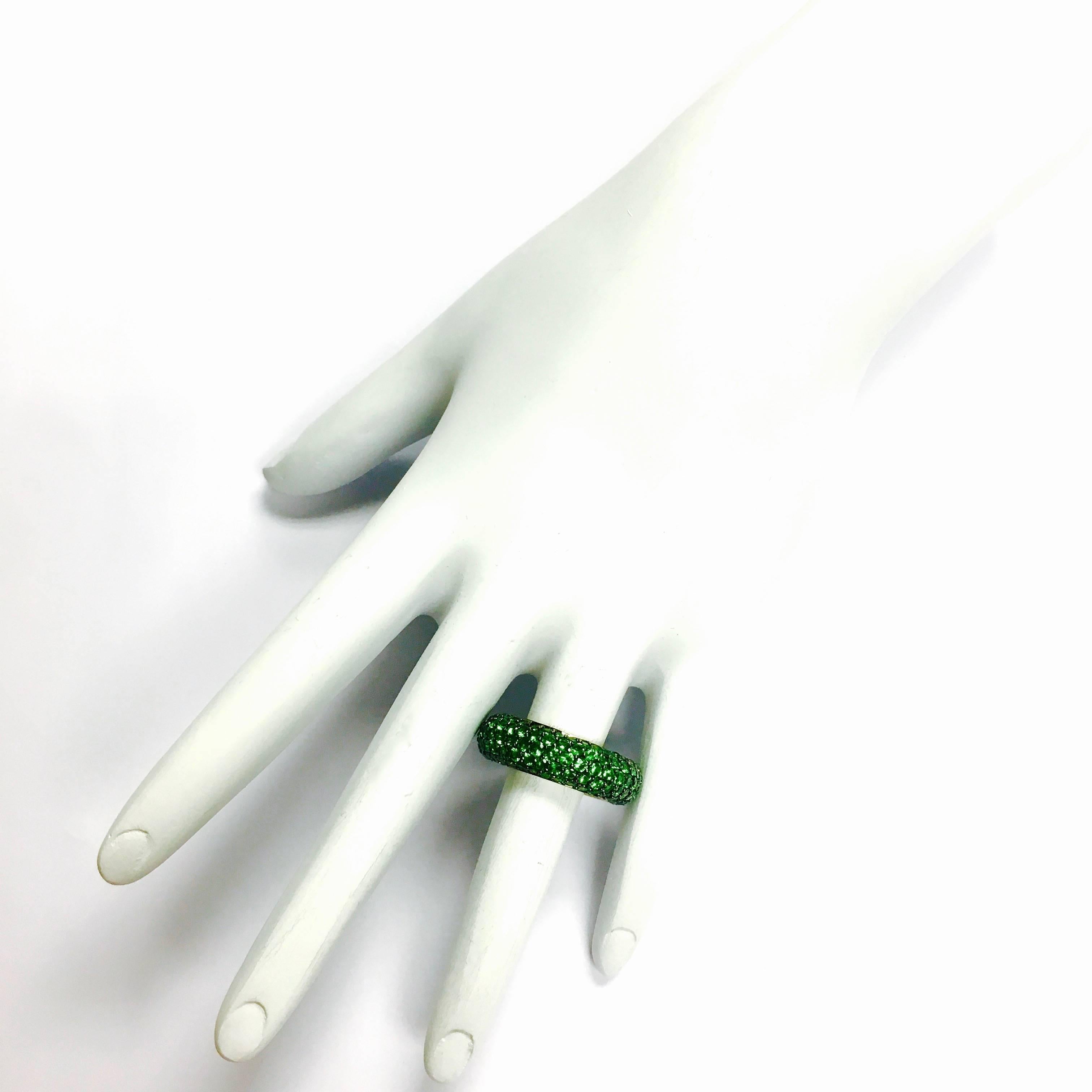 LeVian Tsavorite Garnet Eternity Band Ring In Excellent Condition In Agoura Hills, CA