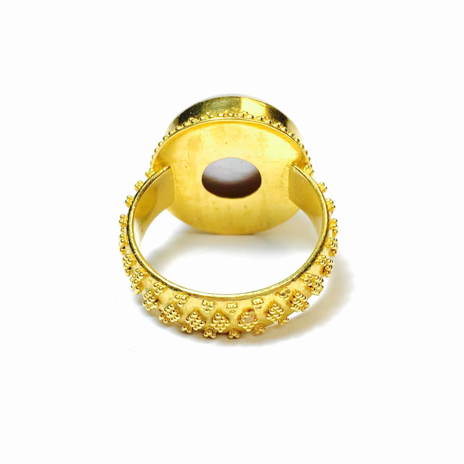 mabe pearl gold ring