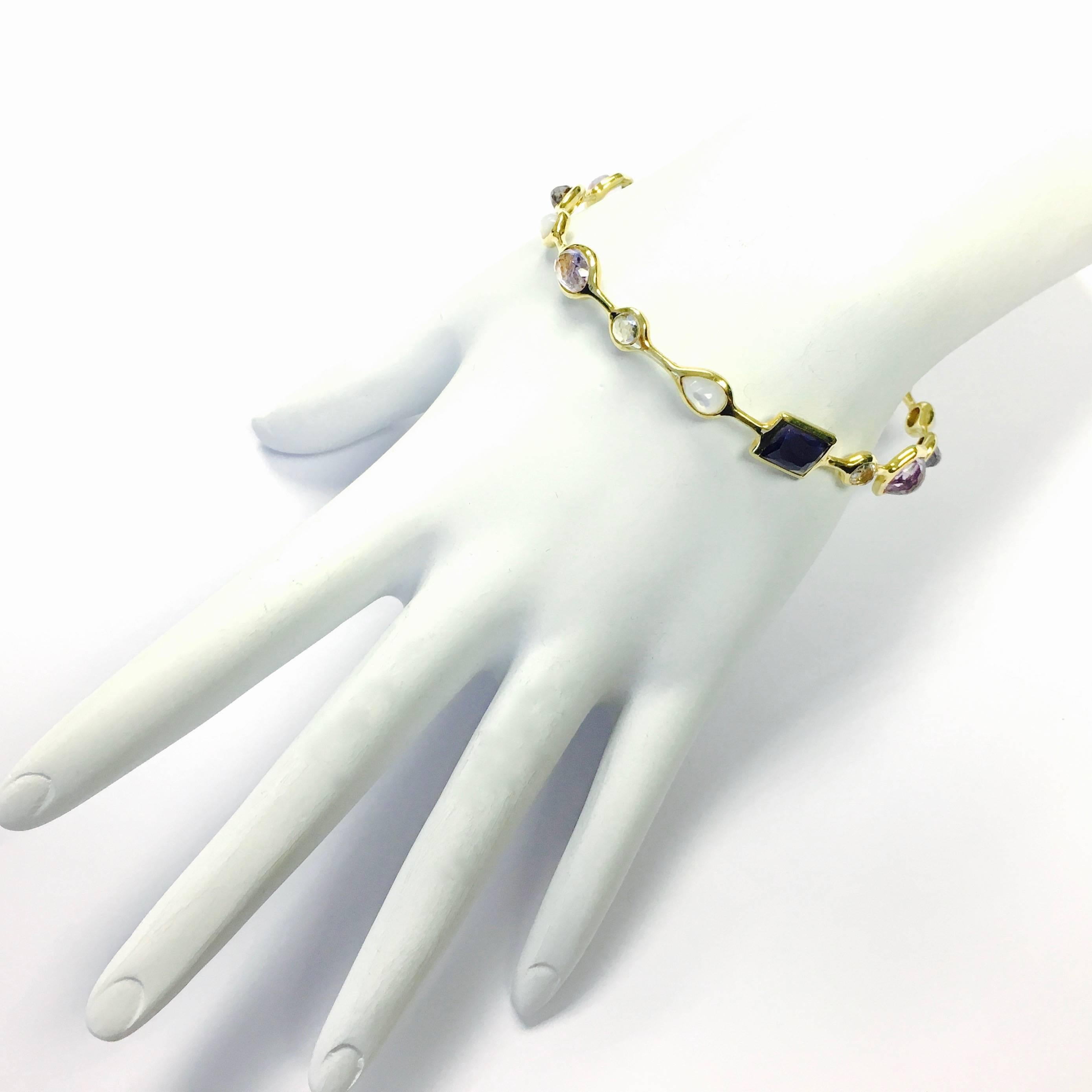 Ippolita Gold Rock Candy Gelato Bangle Bracelet In Excellent Condition In Agoura Hills, CA