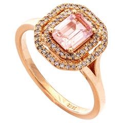 0.86 ct Natural Pink Sapphire and 0.18 ct Natural White Diamonds Ring