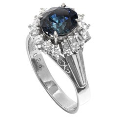 2.15 Ct Natural Sapphire and 0.41 Ct Natural Diamonds