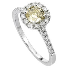 0.71 ct Natural Fancy Yellow Diamond Ring