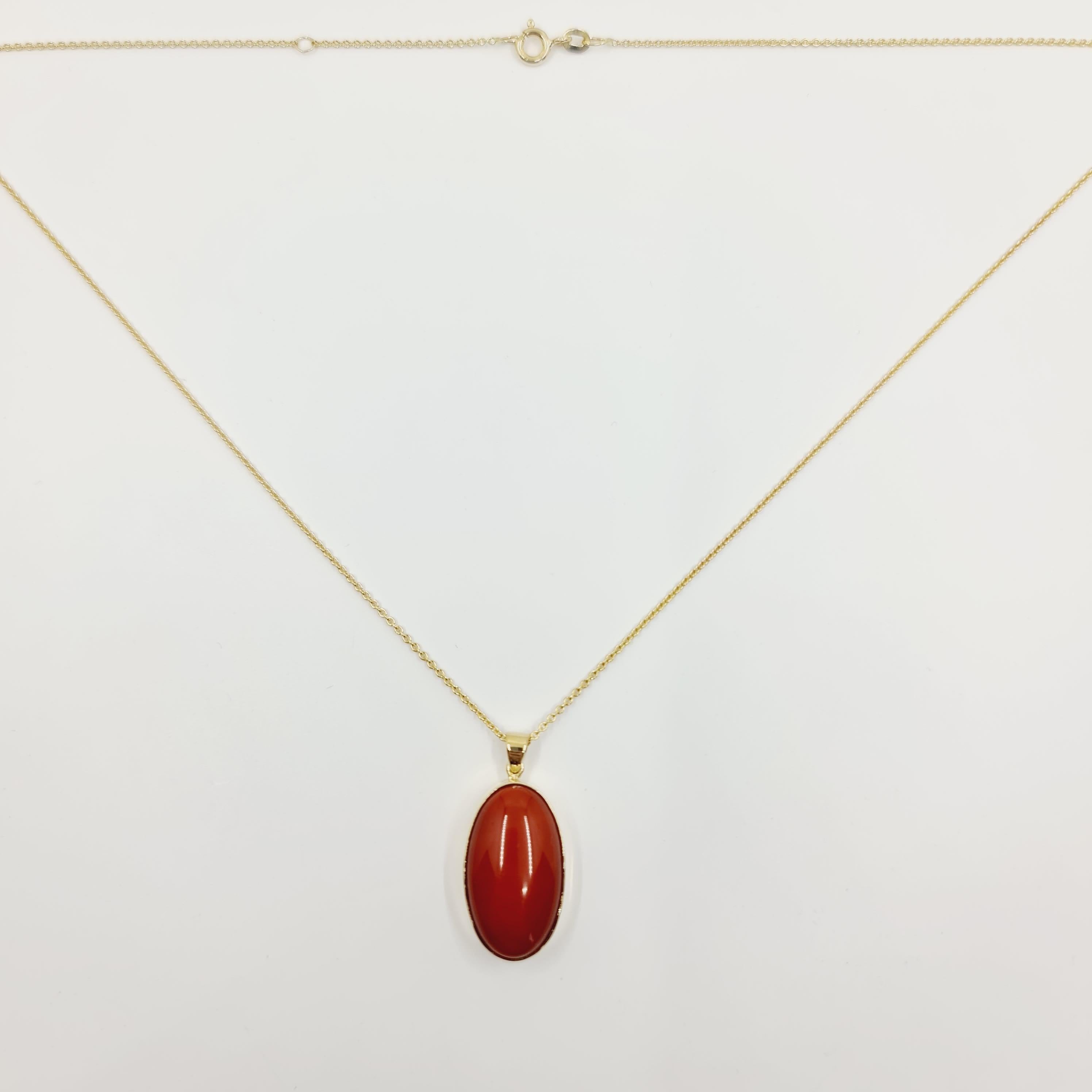 14k Gold Necklace with Oval Cut Natural Coral 13.3 Ct.

Measurements: 2,2x1,8x0,9cm
Chain: 42cm
Coral: 13.3 Carat

Feel free to contact us if any questions may arise.

You are looking for other shapes, colors or sizes? 
Contact us with your inquiry,