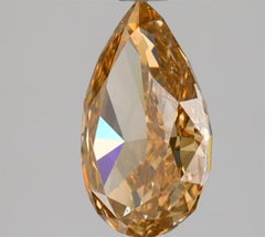 1.56 Carat Fancy Orange Pear Cut Diamond by AtelierX, Europe