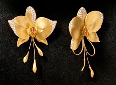 AtelierX Gold Butterfly Orchid with Orange Diamond