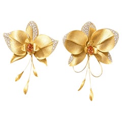 AtelierX Gold Butterfly Orchid with Orange Diamond