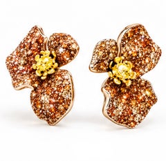 AtelierX Pansy Cognac Diamonds Earrings