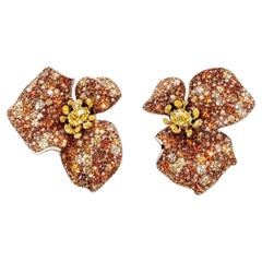 AtelierX Pansy Cognac Diamonds Earrings